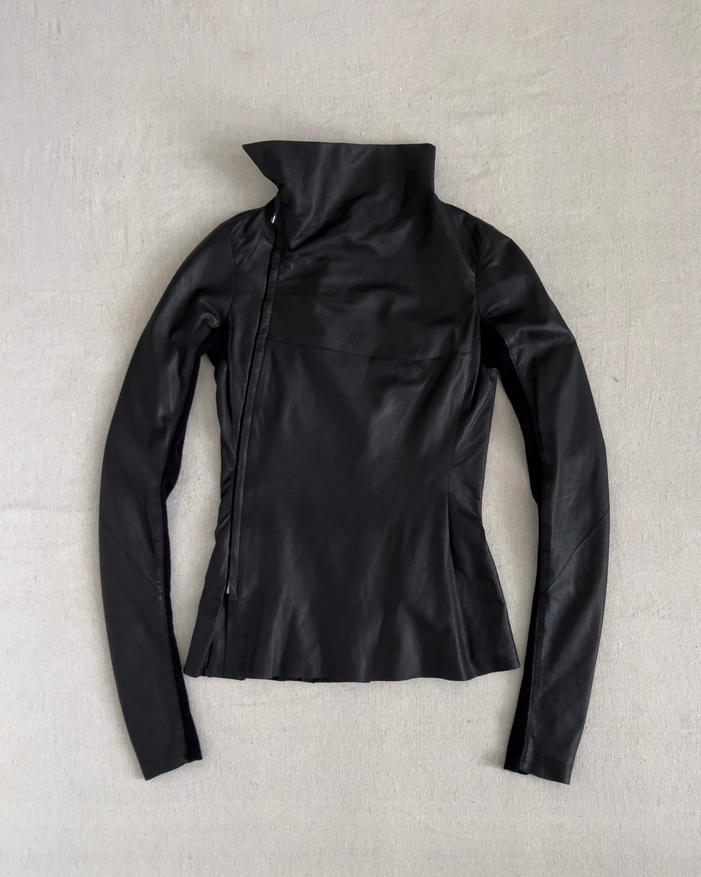 Rick Owens AW10 ‘GLEAM’ Runway Asymmetric Skinny Moto Leather
