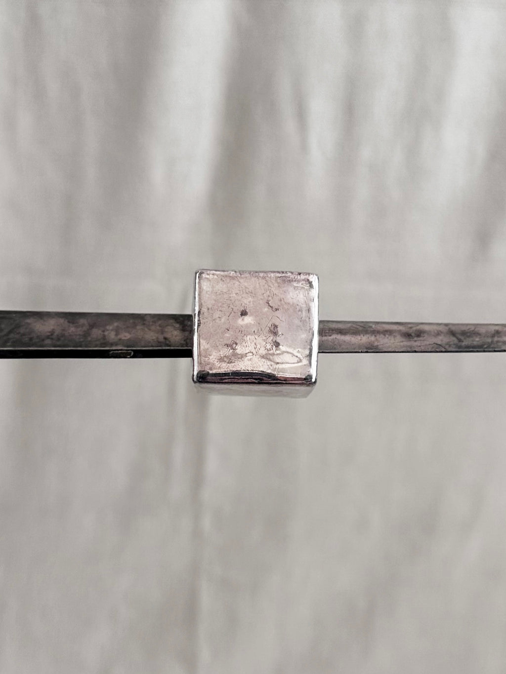 Distressed Sterling Silver Block Pendant