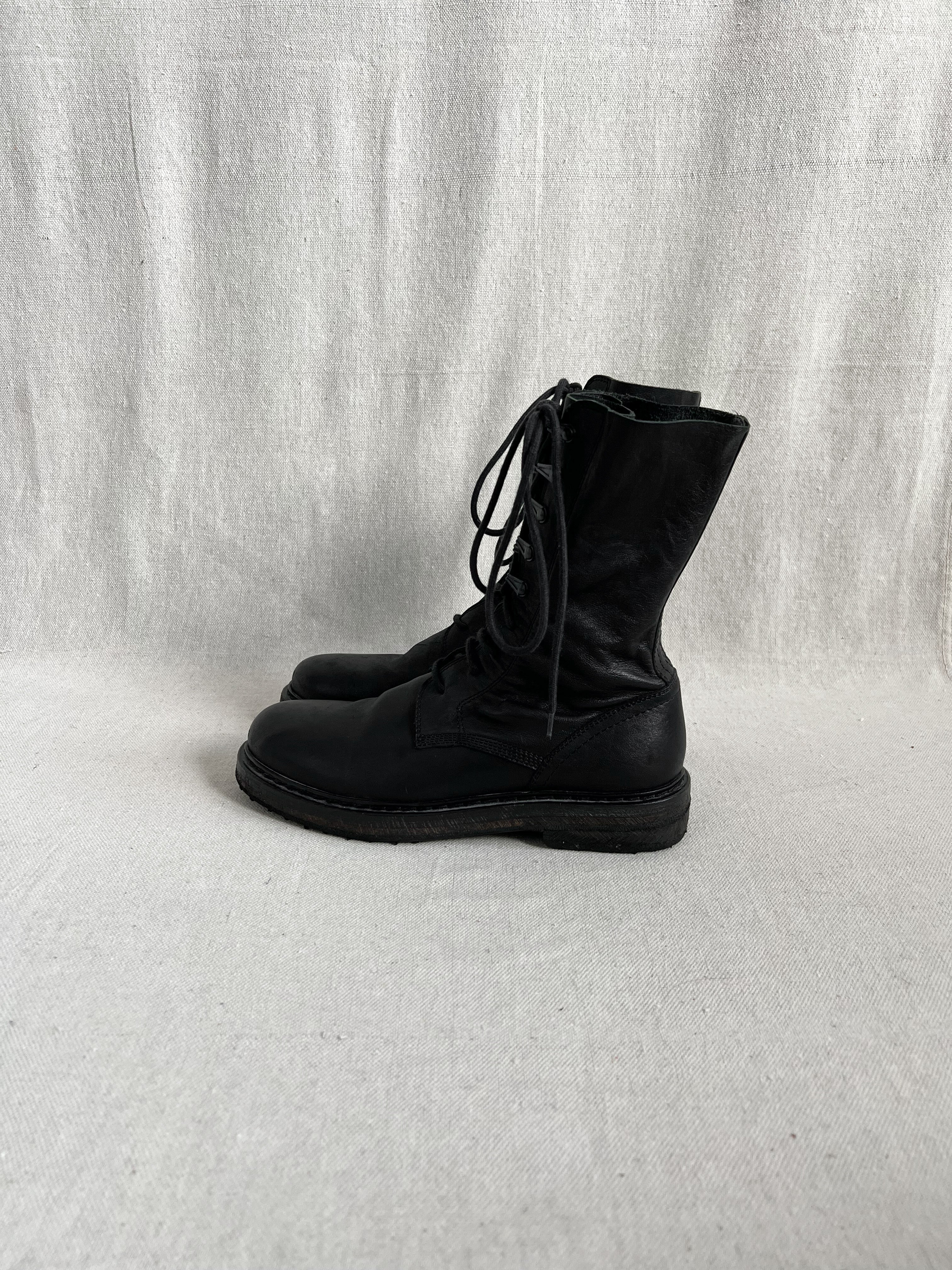 Ann Demeulemeester Lace-Up Leather Combat Boots