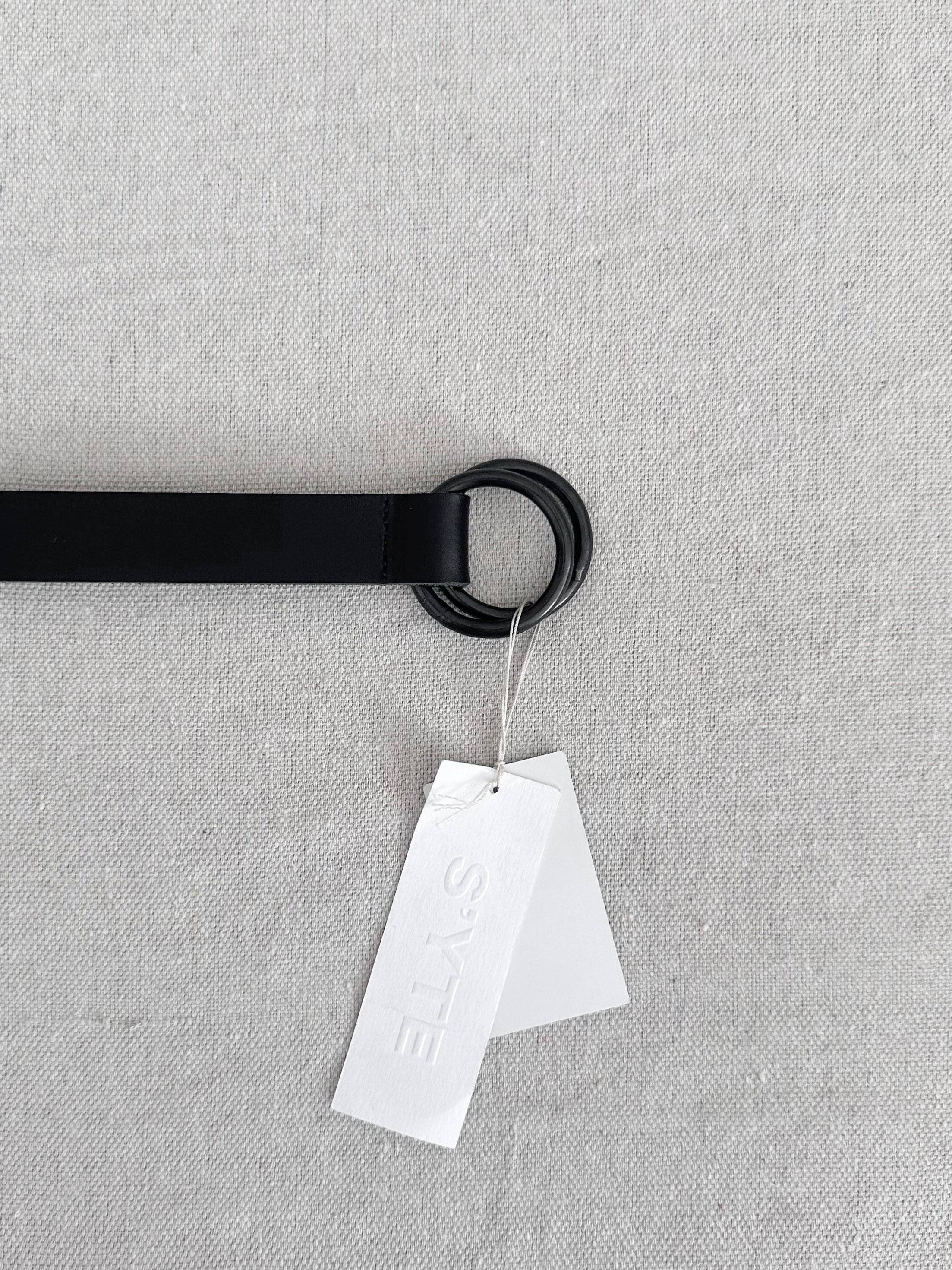 Yohji Yamamoto S’YTE Long Wrap Black Leather Ring Belt
