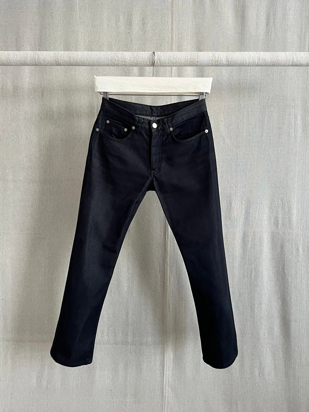 Helmut Lang 1990s Raw Silk Denim Jeans