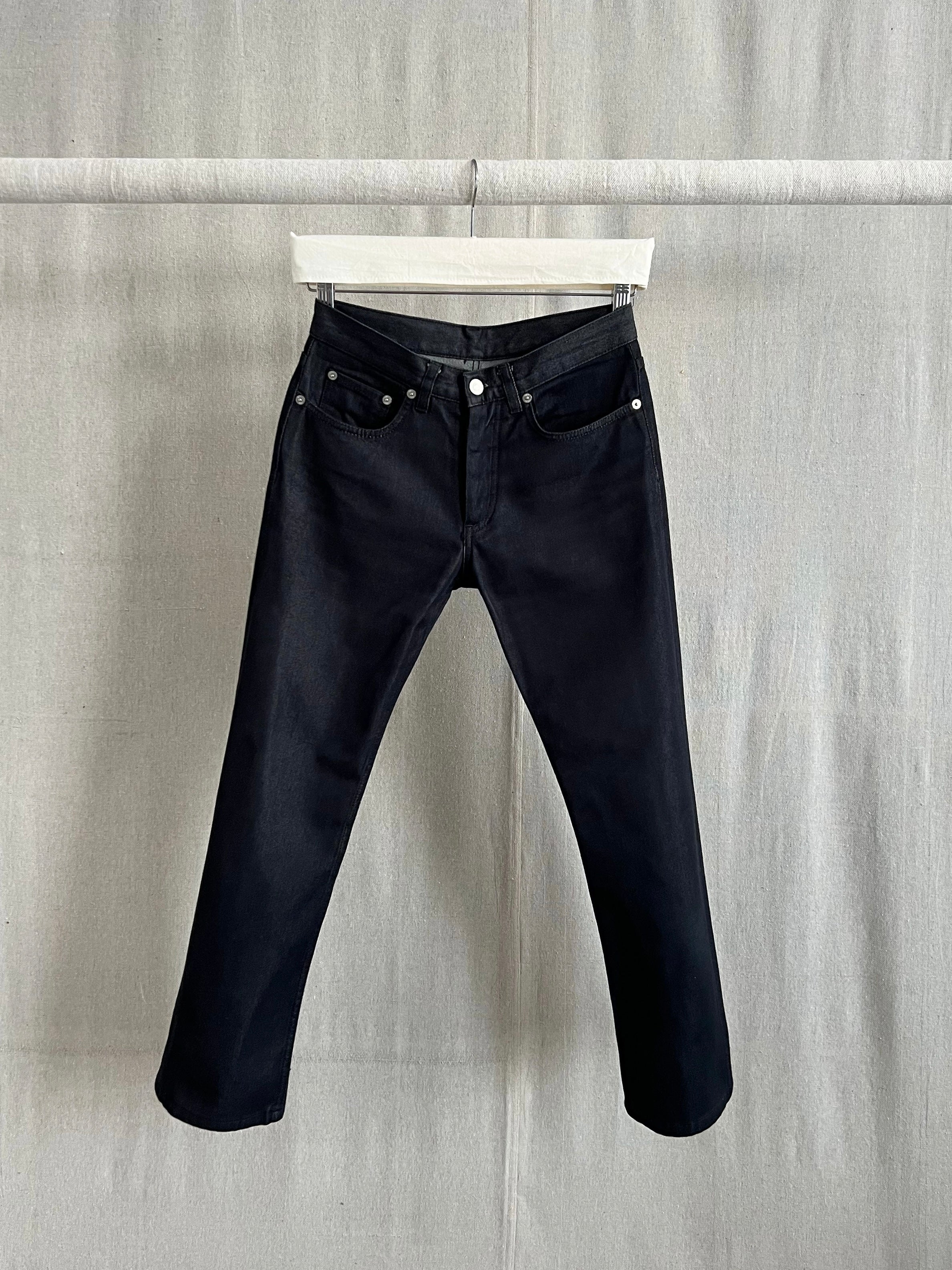 Helmut Lang 1990s Raw Silk Denim Jeans