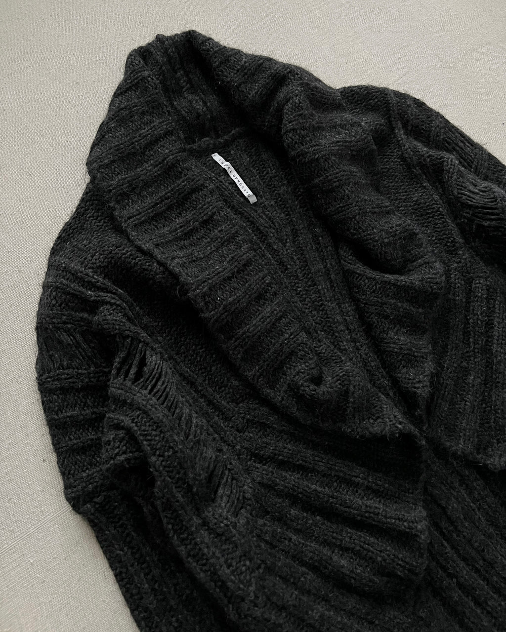 Isabel Benenato AW11-12 Distressed Royal Baby Alpaca Knit Cardigan