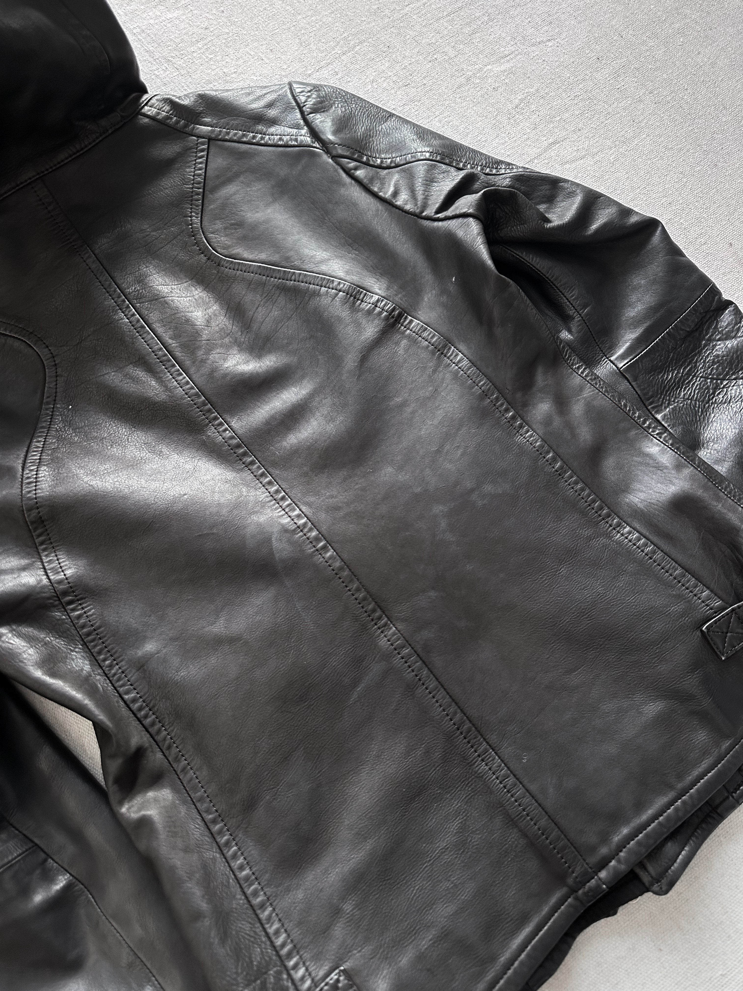 Attachment Kazuyuki Kumagai Object Dyed Calf Leather Rider Jacket