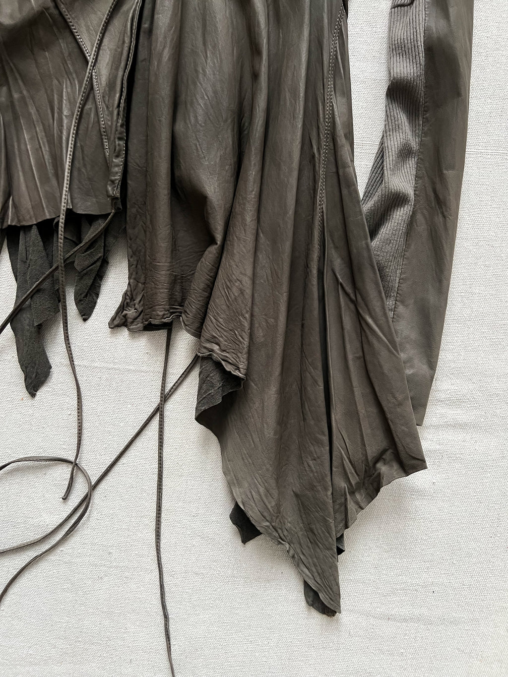 Rare Rick Owens 2000s Dust Strappy Draped Lamb Leather Jacket