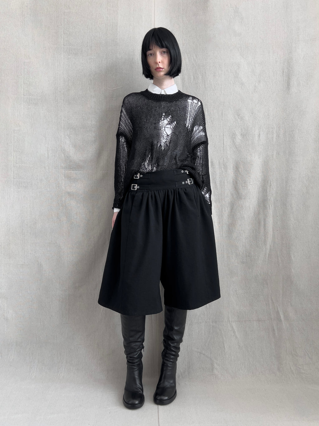 Limi Feu Kilt Buckle Wide Leg Shorts