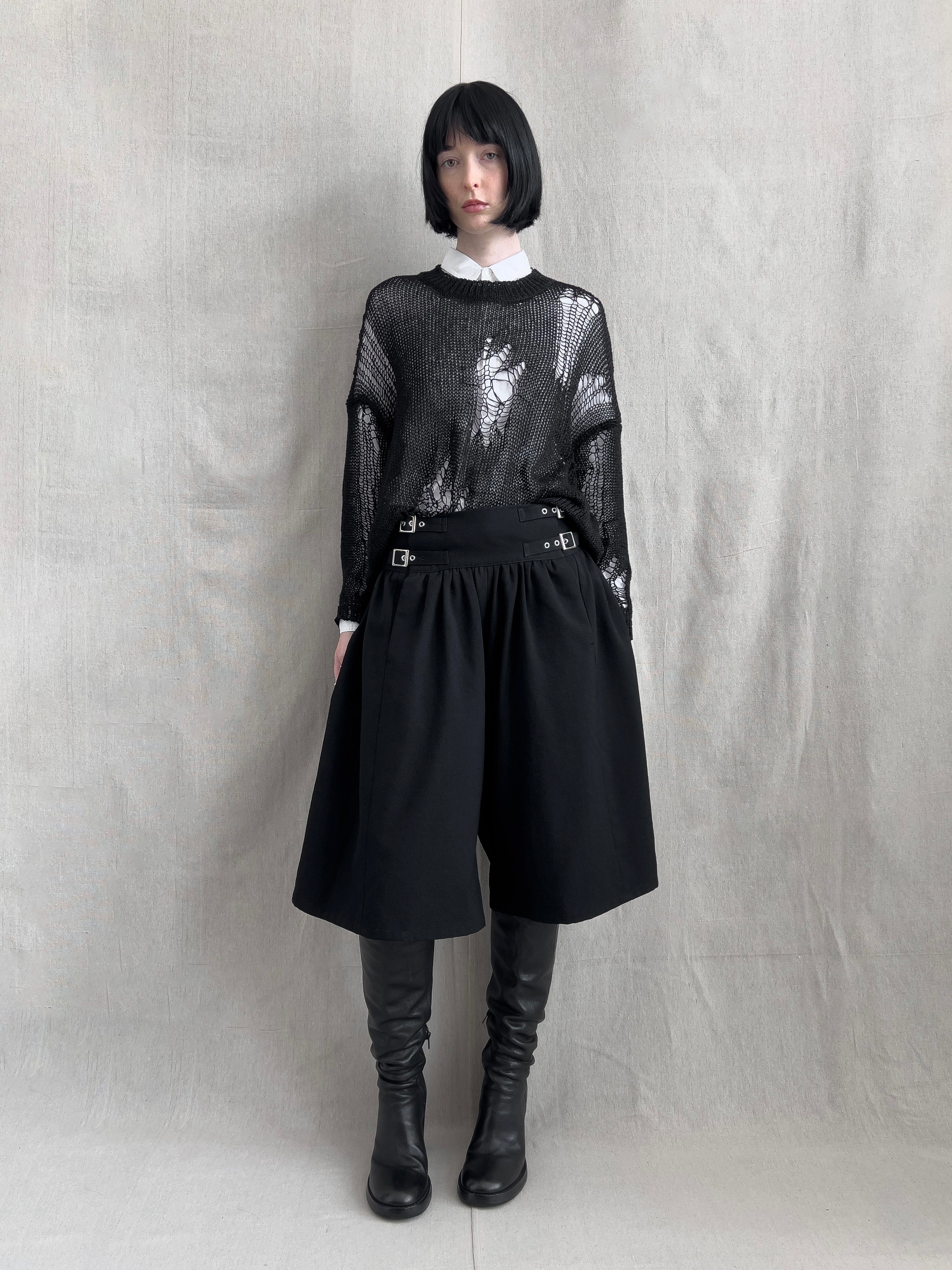 Limi Feu Kilt Buckle Wide Leg Shorts