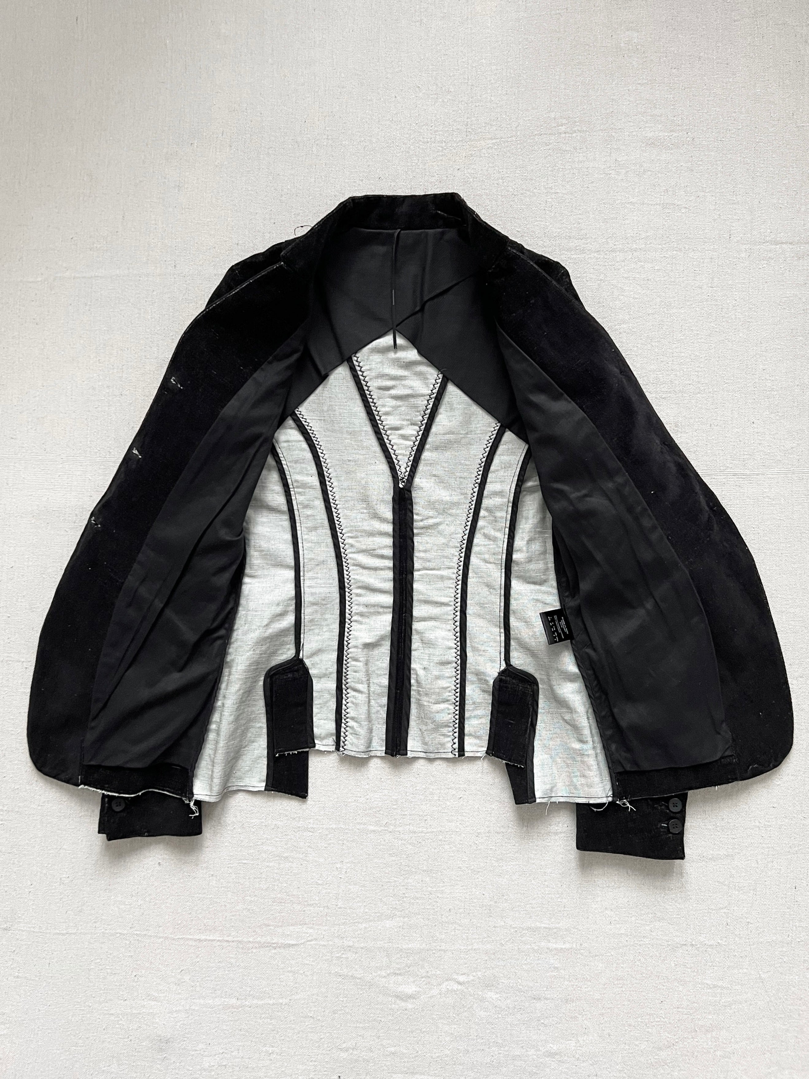 Masnada Tailored Stand Collar Velvet Jacket