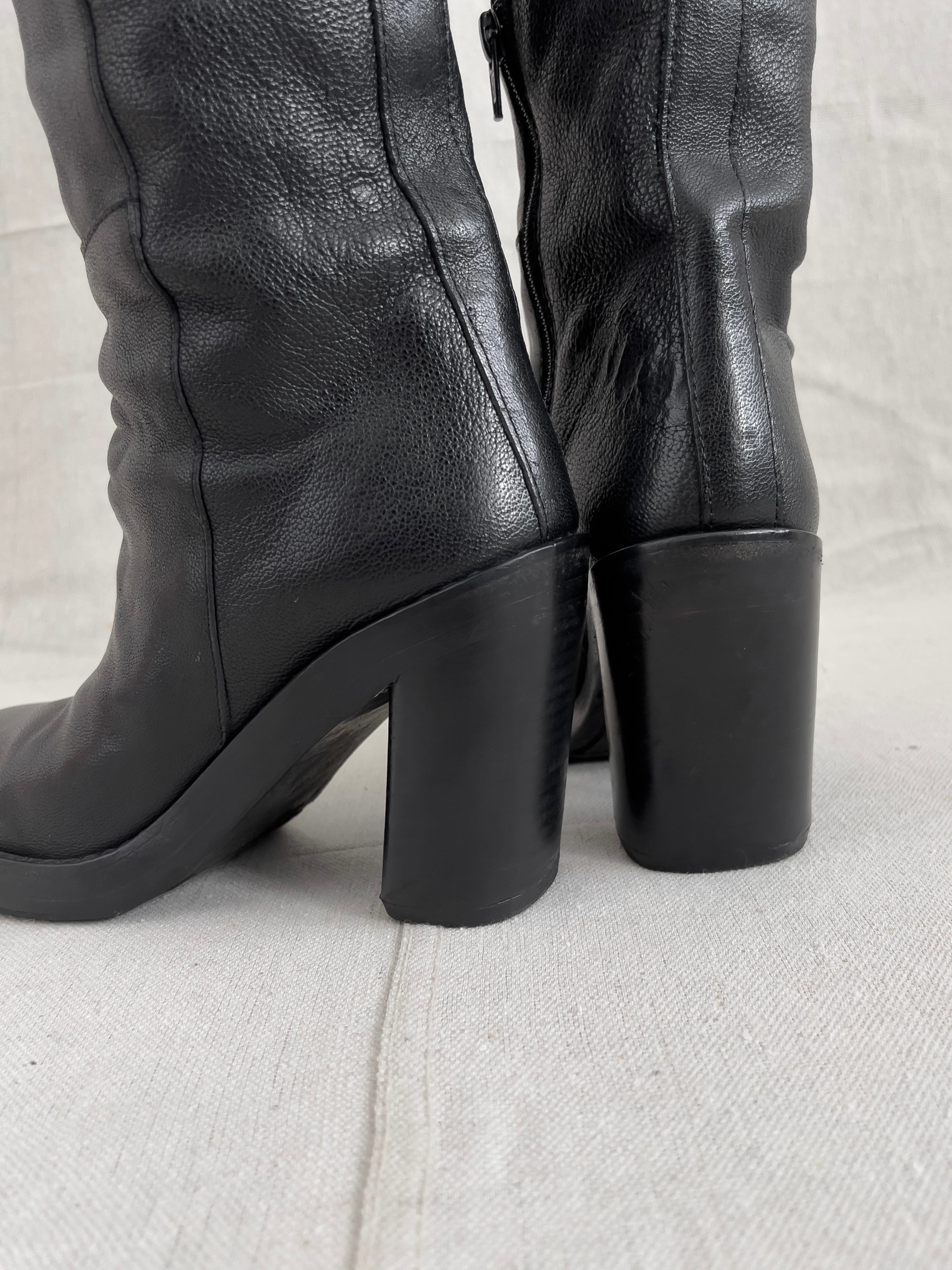 Ann Demeulemeester Tall Leather Riding Boots