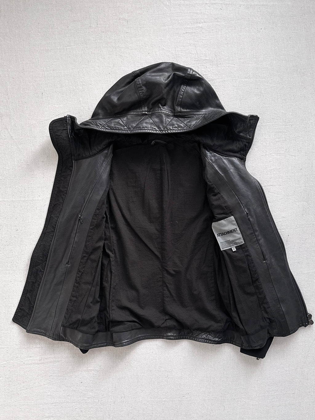 Attachment Kazuyuki Kumagai Object Dyed Calf Leather Rider Jacket