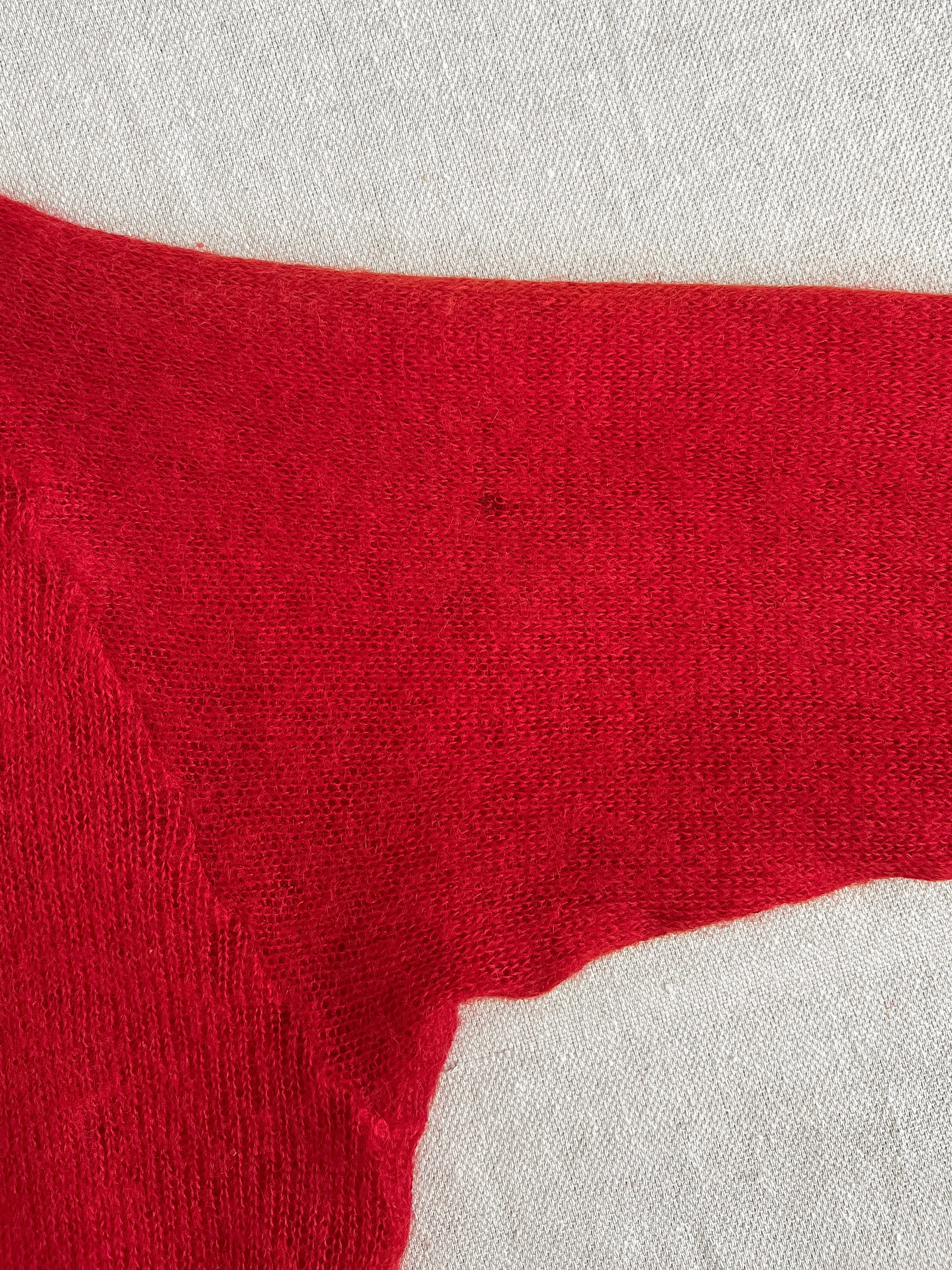 Marc Le Bihan Tulle Layered Red Knit Jumper