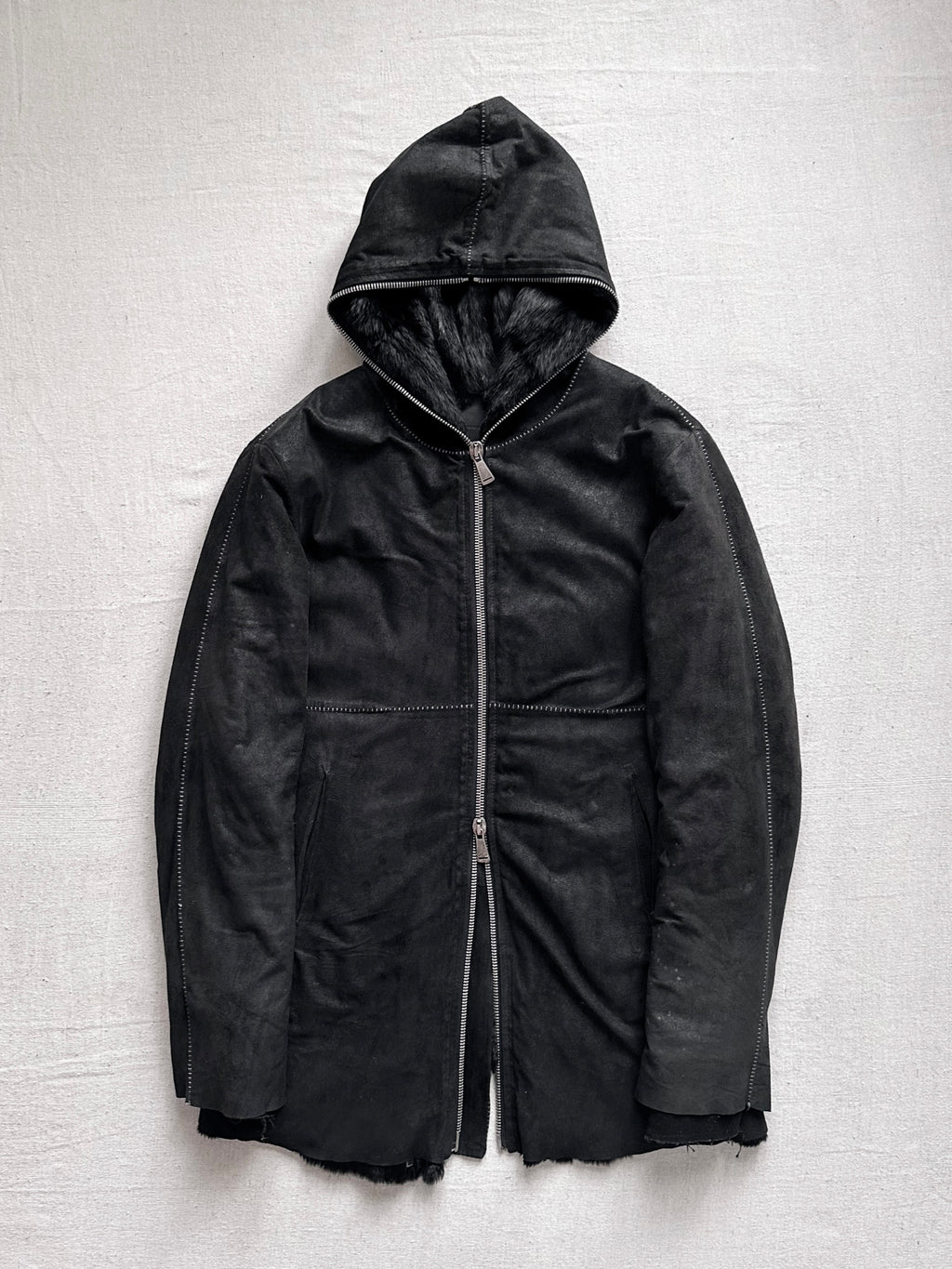 10Sei0Otto Rabbit Fur Lamb Leather Gimp Scar Stitch Rider