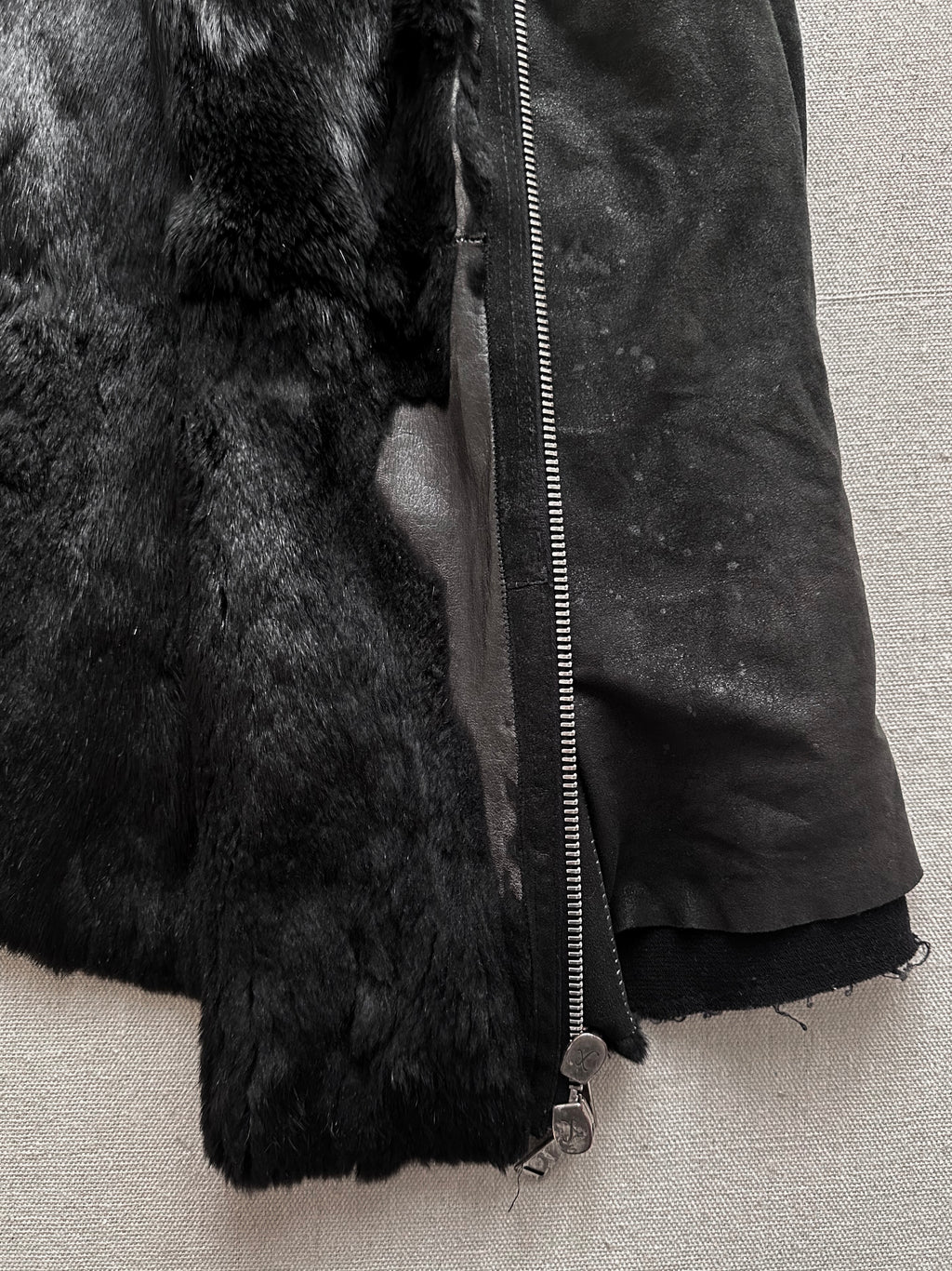 10Sei0Otto Rabbit Fur Lamb Leather Gimp Scar Stitch Rider