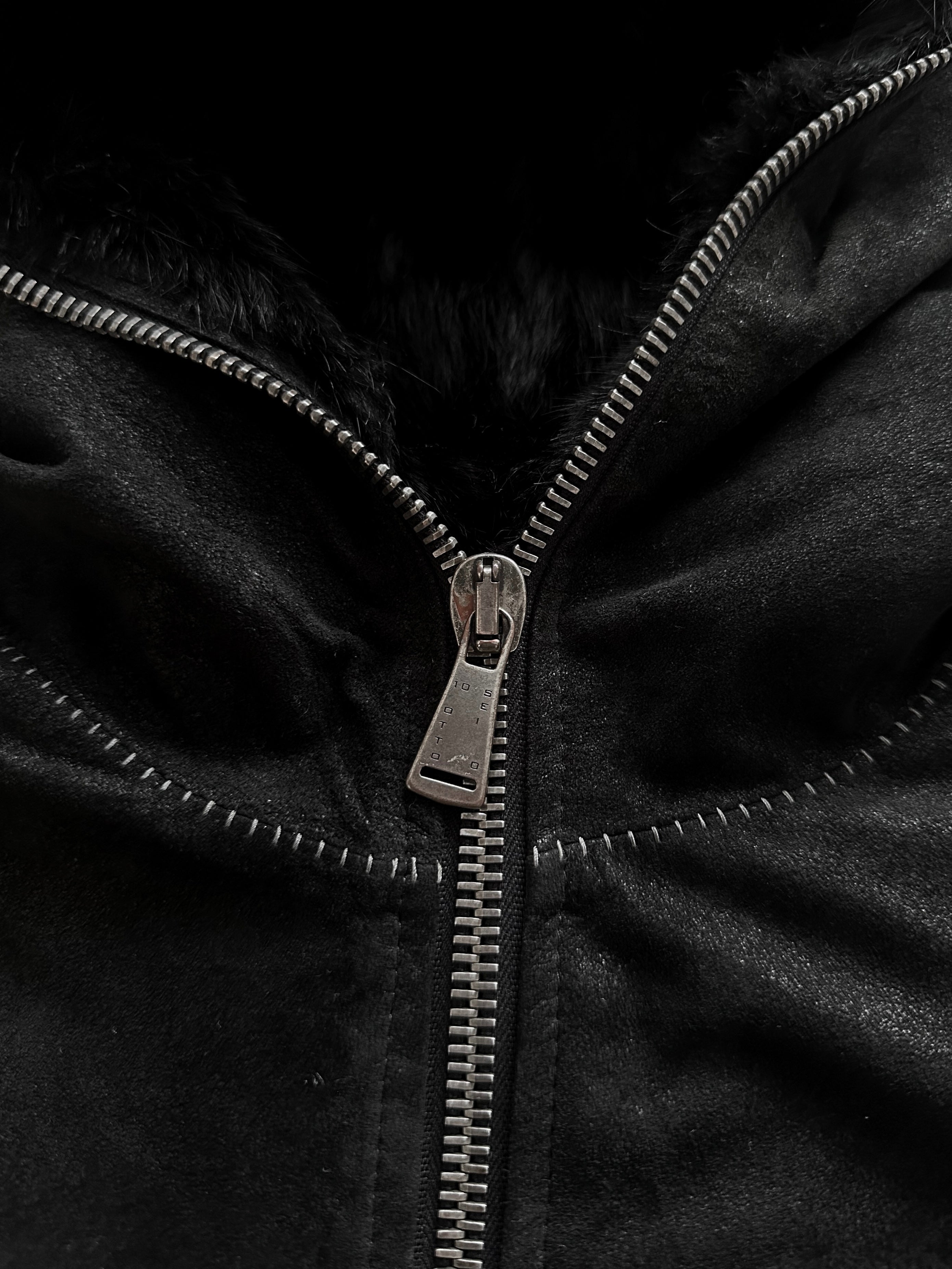 10Sei0Otto Rabbit Fur Lamb Leather Gimp Scar Stitch Rider