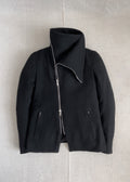 Japanese Designer Avant-Garde Asymmetric Zip Cowl Collared Coat