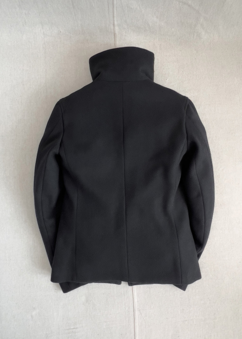 Japanese Designer Avant-Garde Asymmetric Zip Cowl Collared Coat