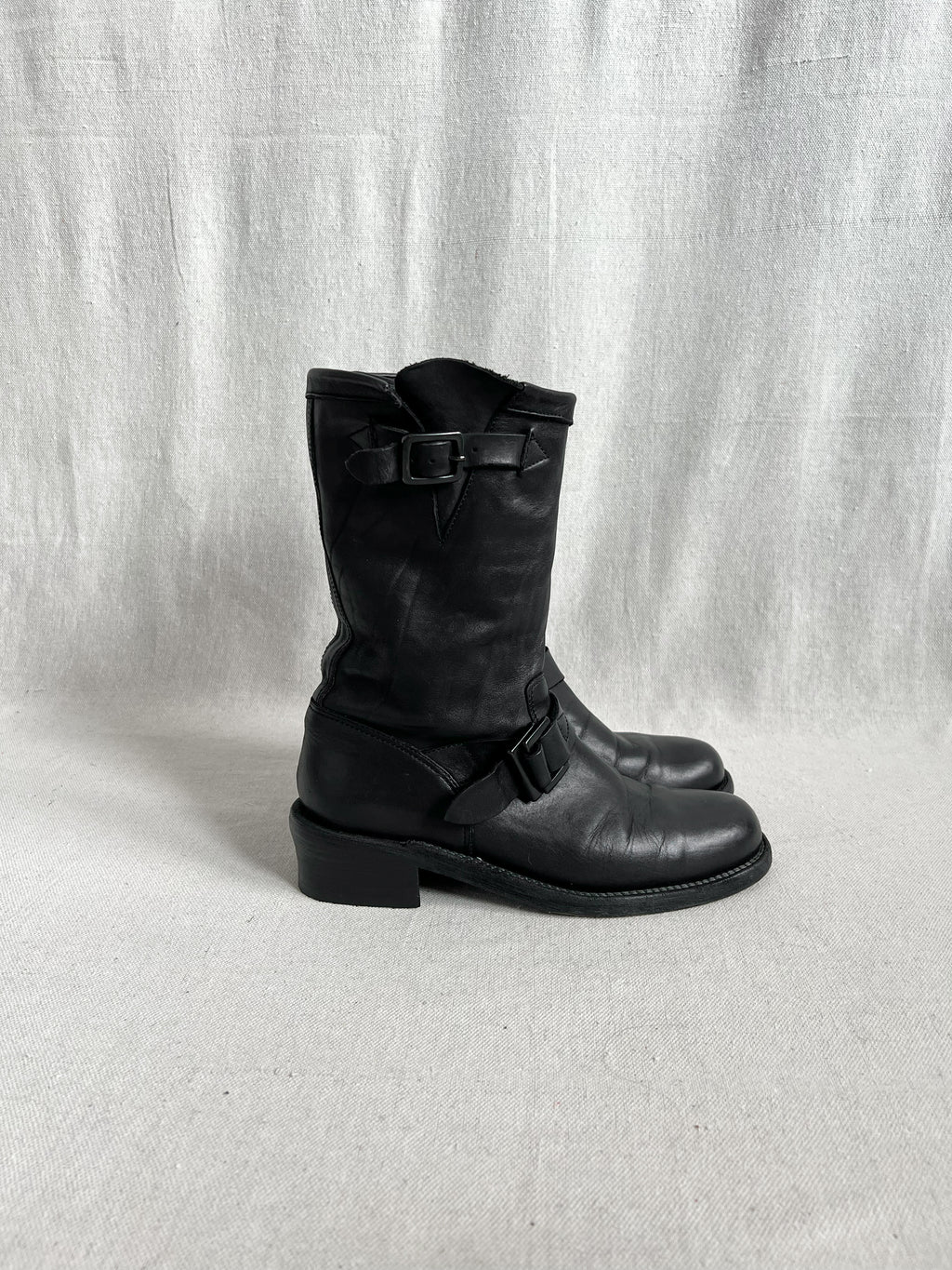 Isamu Katayama BACKLASH Garment-Dyed Mono Stitch Japanese Shoulder Leather Engineer Boots