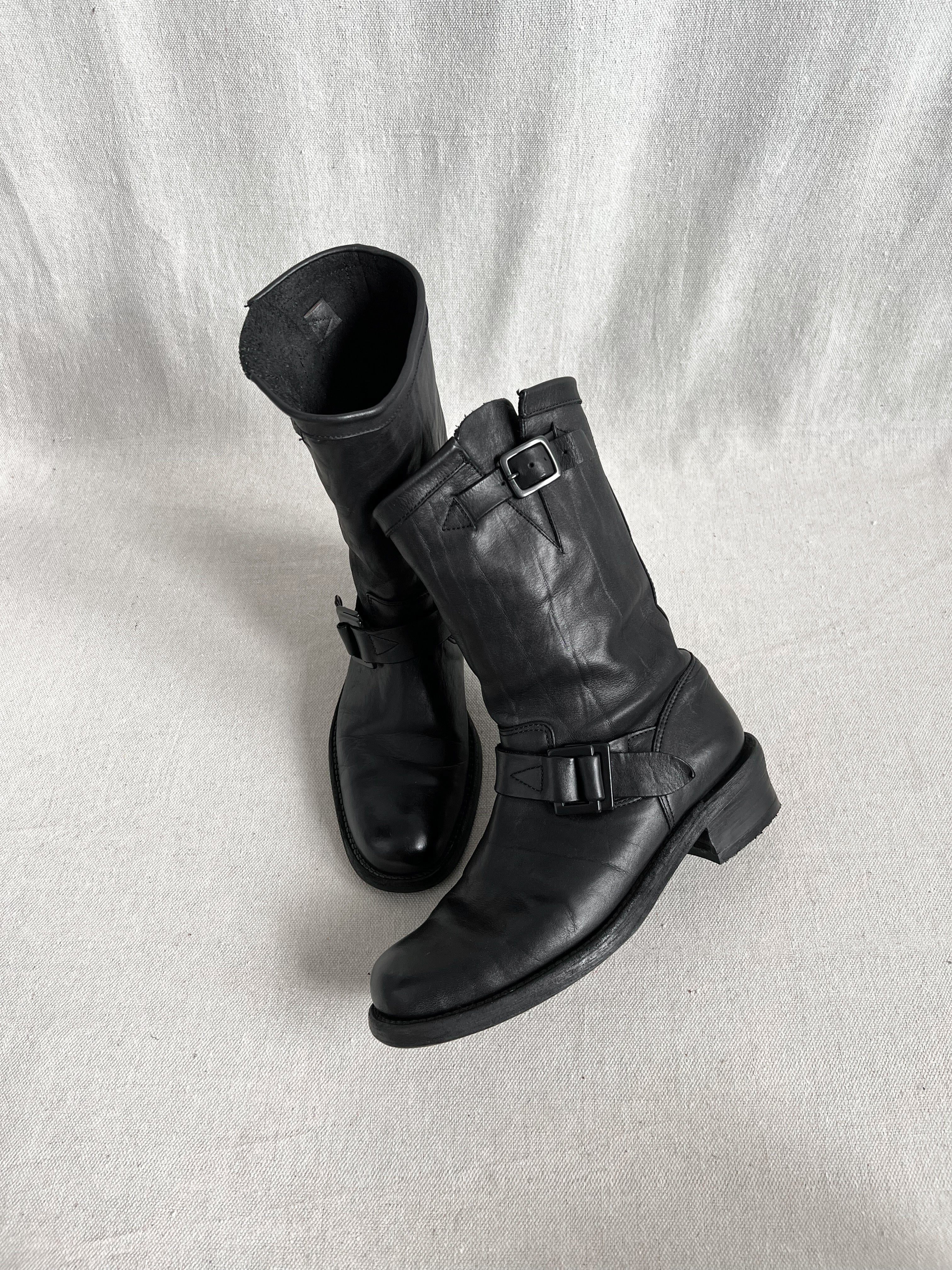 Isamu Katayama BACKLASH Garment-Dyed Mono Stitch Japanese Shoulder Leather Engineer Boots