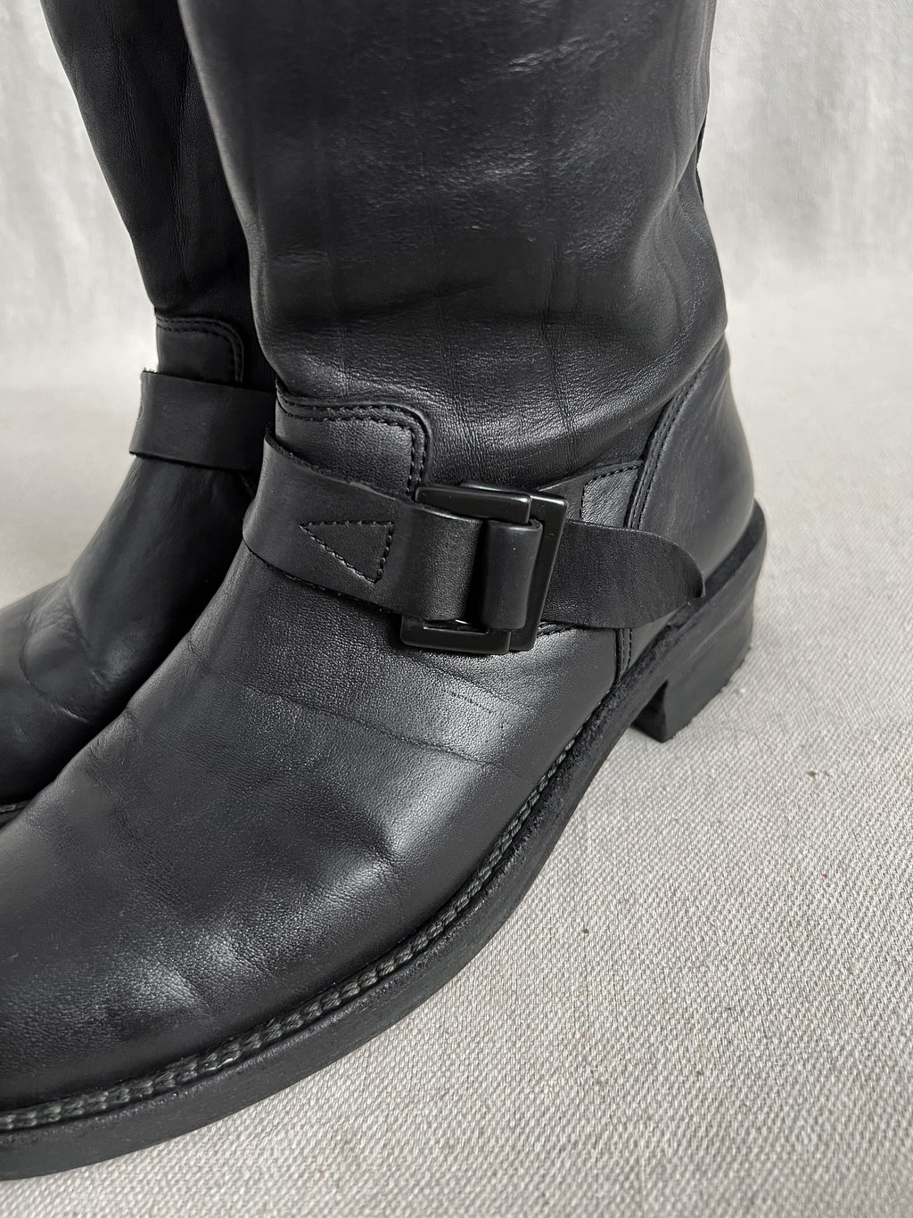 Isamu Katayama BACKLASH Garment-Dyed Mono Stitch Japanese Shoulder Leather Engineer Boots