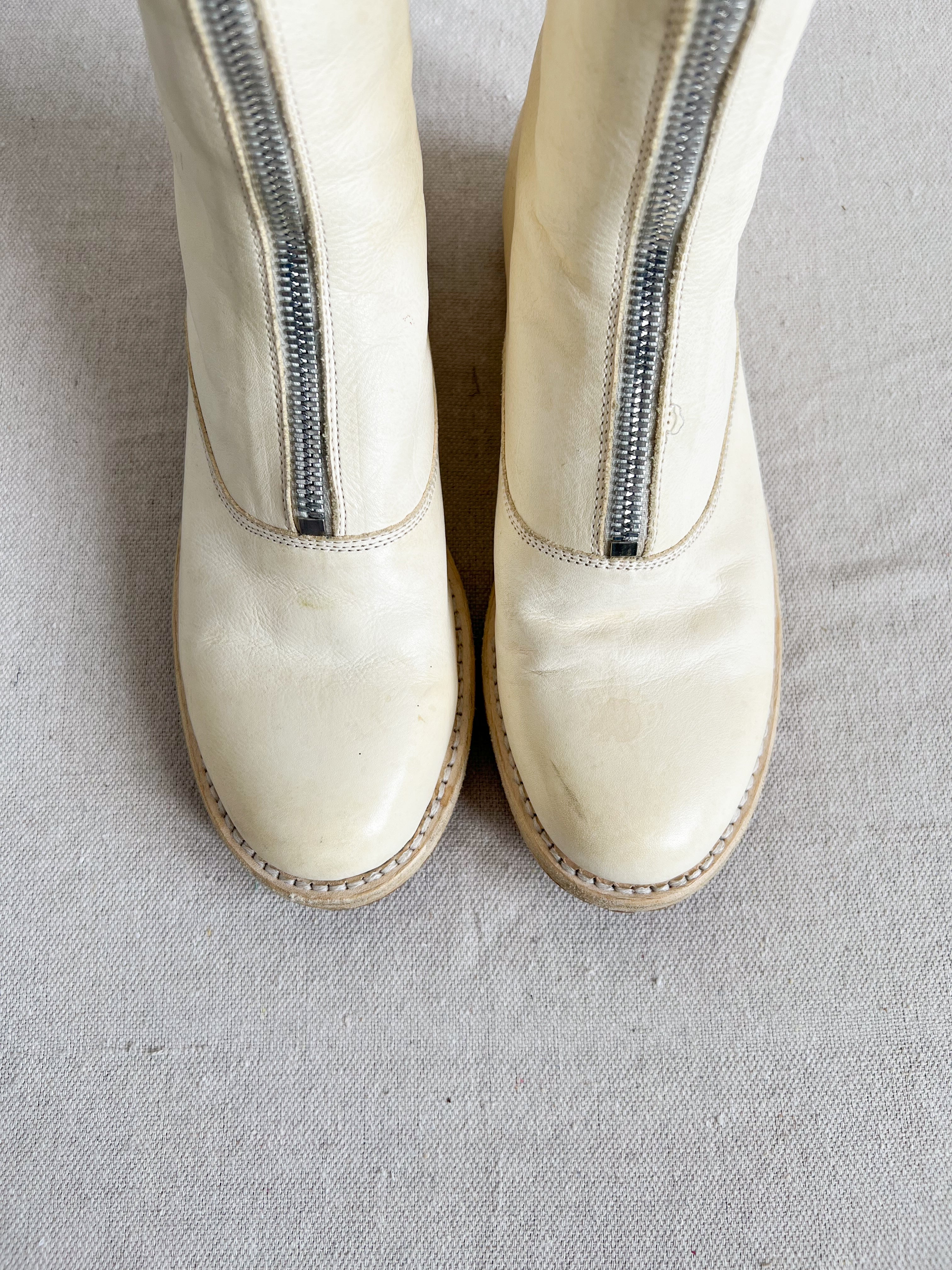 Guidi Full Grain 310 Boots Dirty White