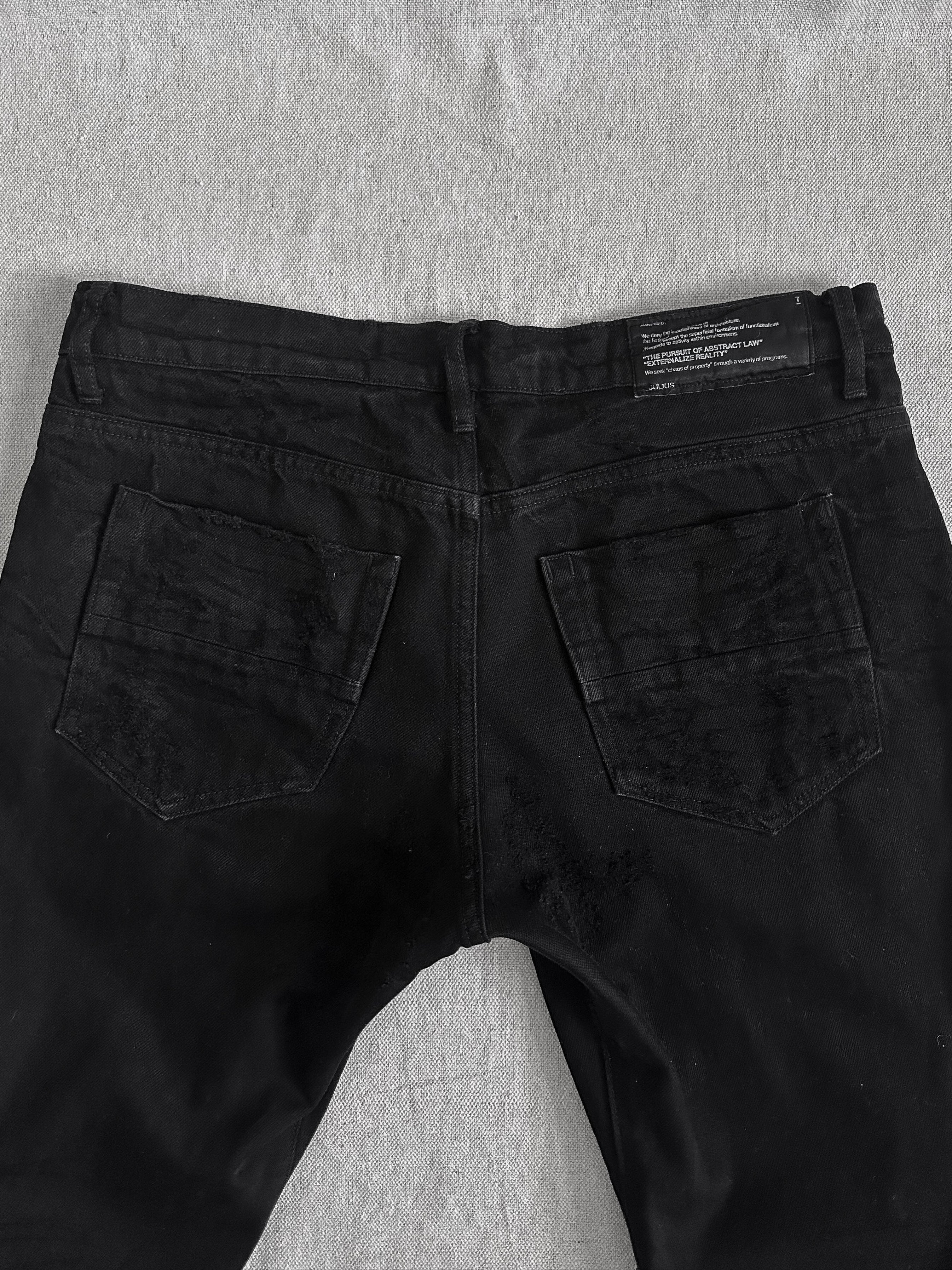 Julius FW10 goth_ik; Black Distressed Denim