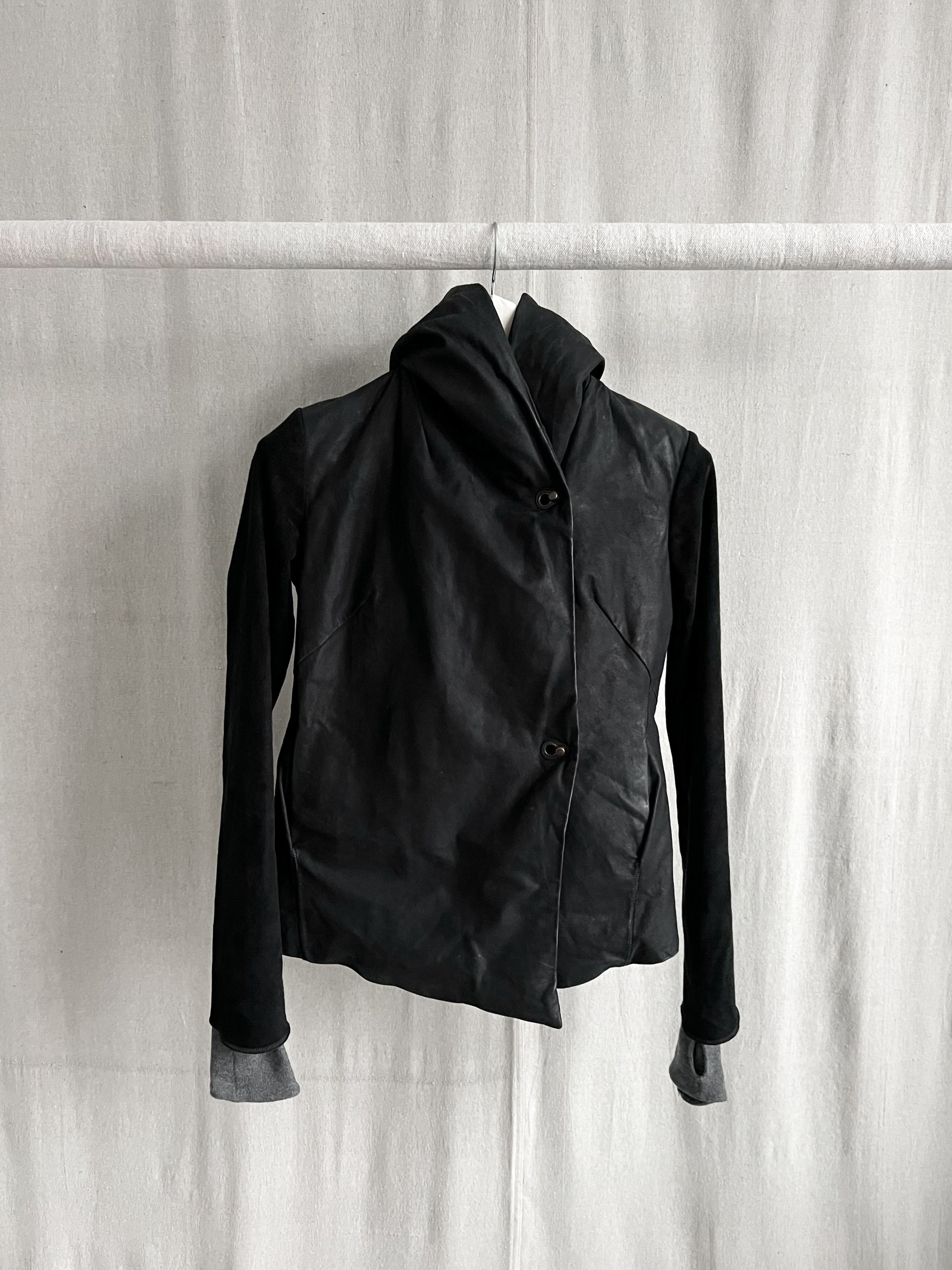 Isaac Sellam Asymmetric Lambskin Leather Goose Down Jacket
