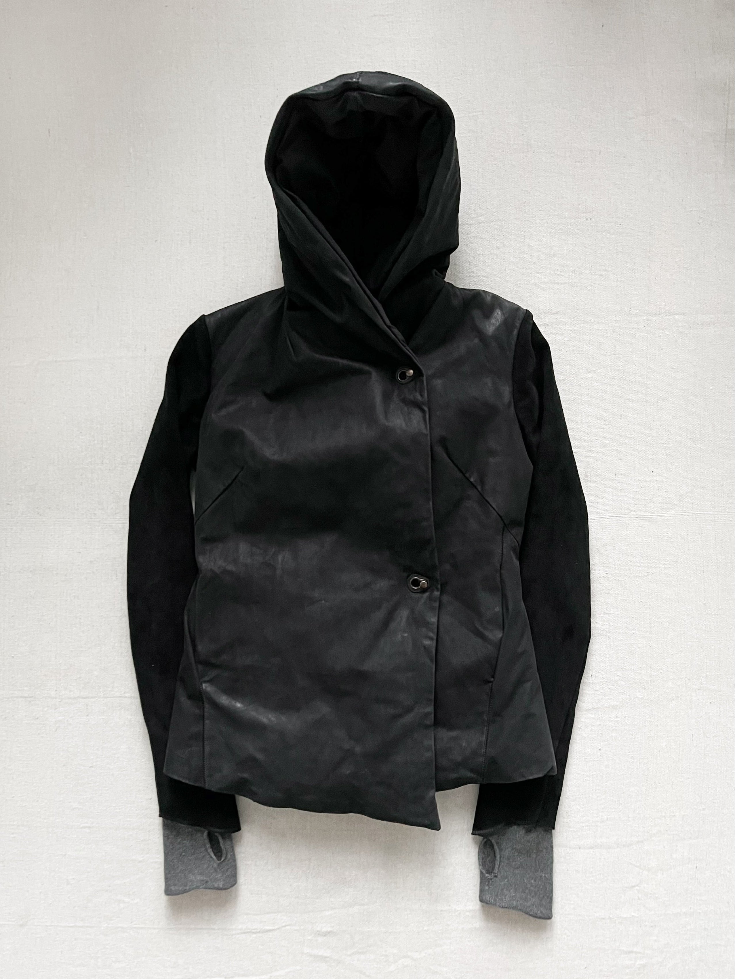 Isaac Sellam Asymmetric Lambskin Leather Goose Down Jacket
