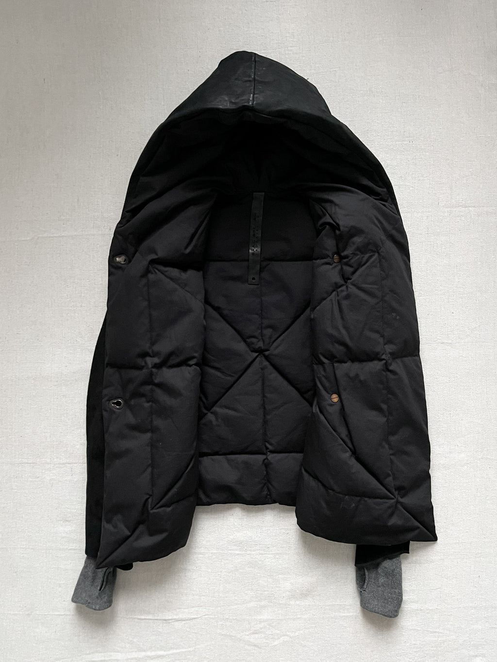 Isaac Sellam Asymmetric Lambskin Leather Goose Down Jacket