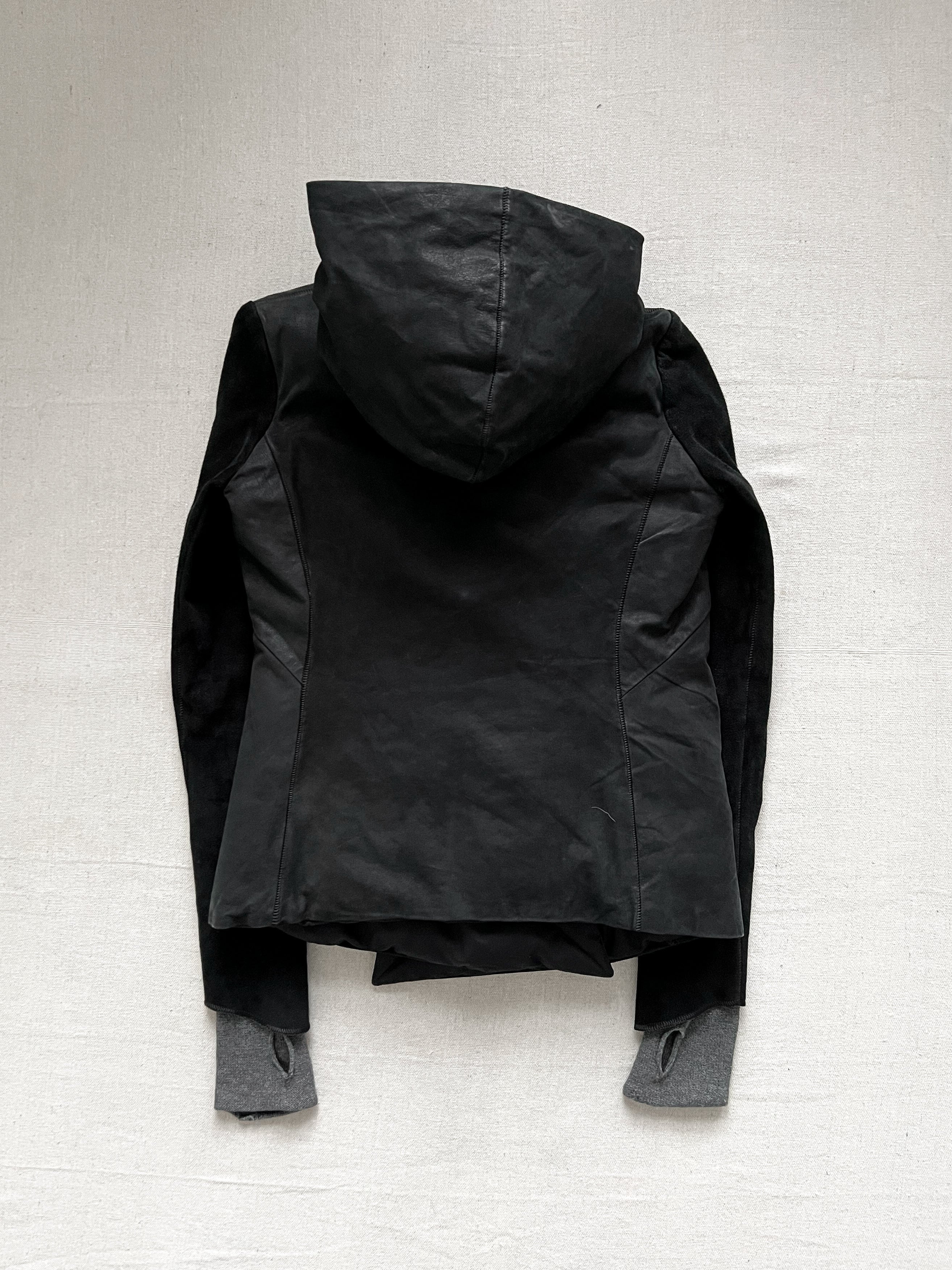 Isaac Sellam Asymmetric Lambskin Leather Goose Down Jacket
