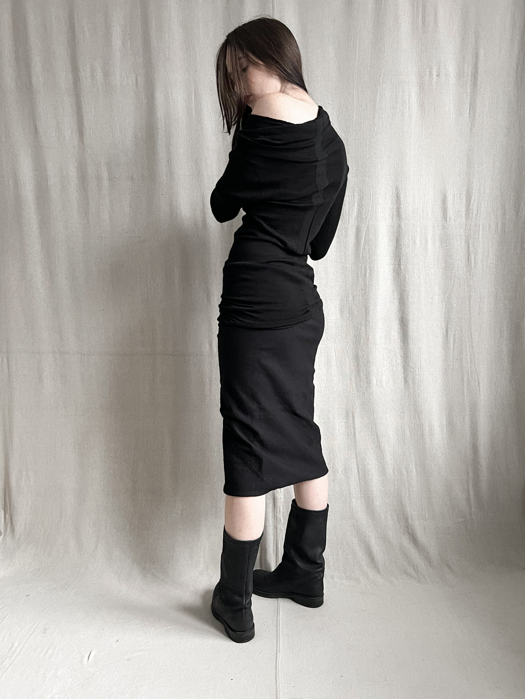 Rick Owens FW2008 ‘STAG’ Bias Straight Wool Skirt