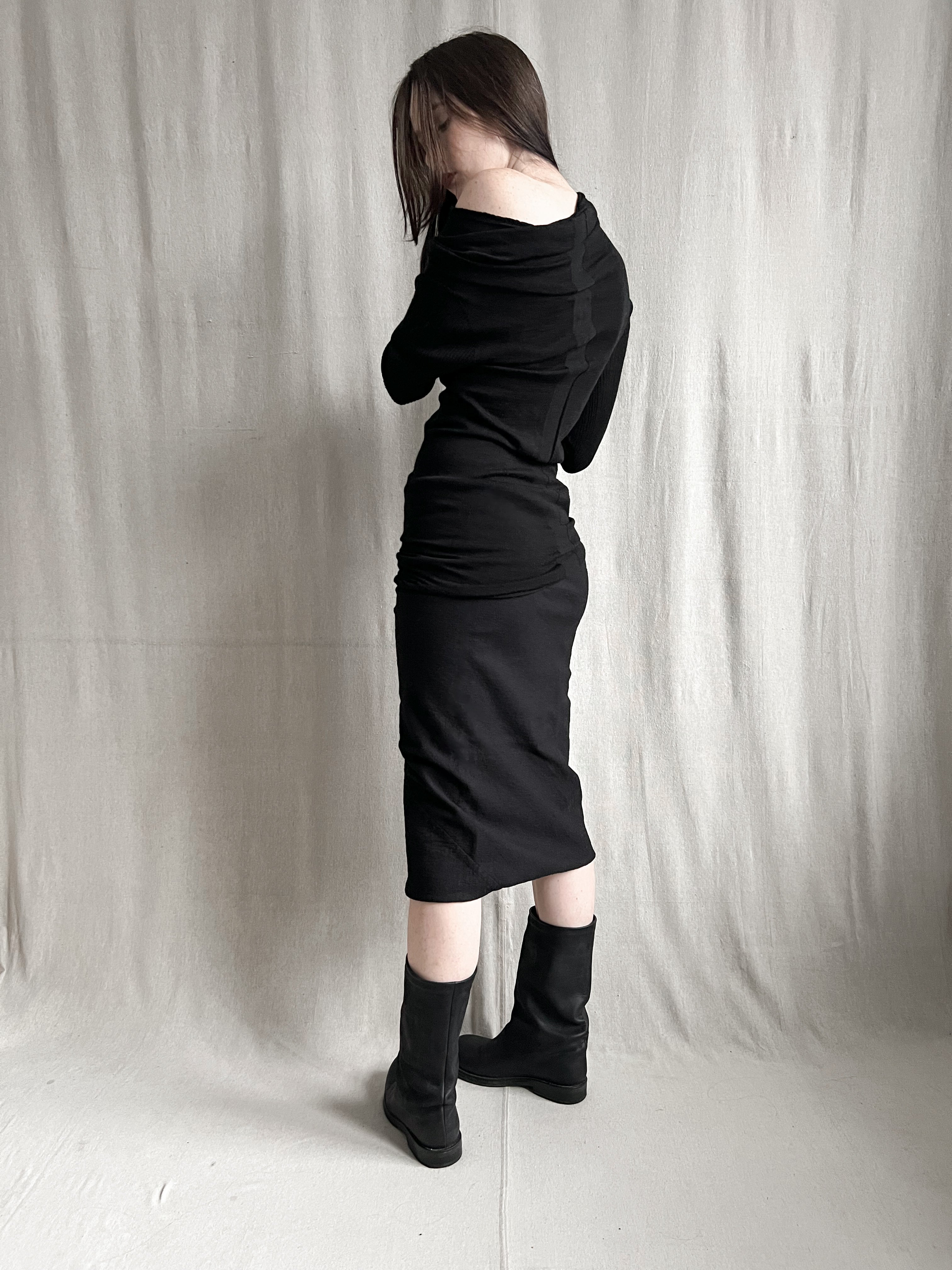 Rick Owens FW2008 ‘STAG’ Bias Straight Wool Skirt
